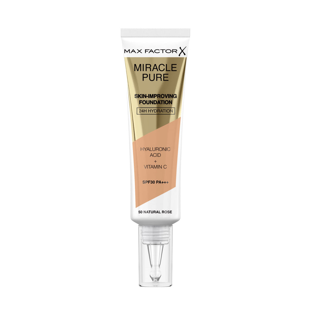 Max Factor 24-Hour Hydrating Miracle Pure Foundation with SPF 30 in Natural Rose 50