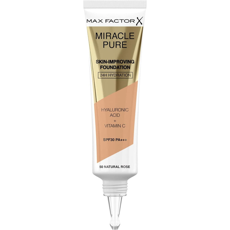 Max Factor 24-Hour Hydrating Miracle Pure Foundation with SPF 30 in Natural Rose 50