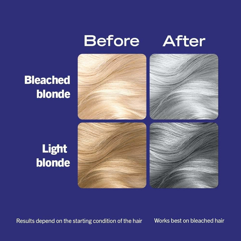 Schwarzkopf LIVE Ultra Brights Or Pastels, Vibrant Semi-permanent Silver Hair Dye, Lasts Up to 15 Washes, Steel Silver 098