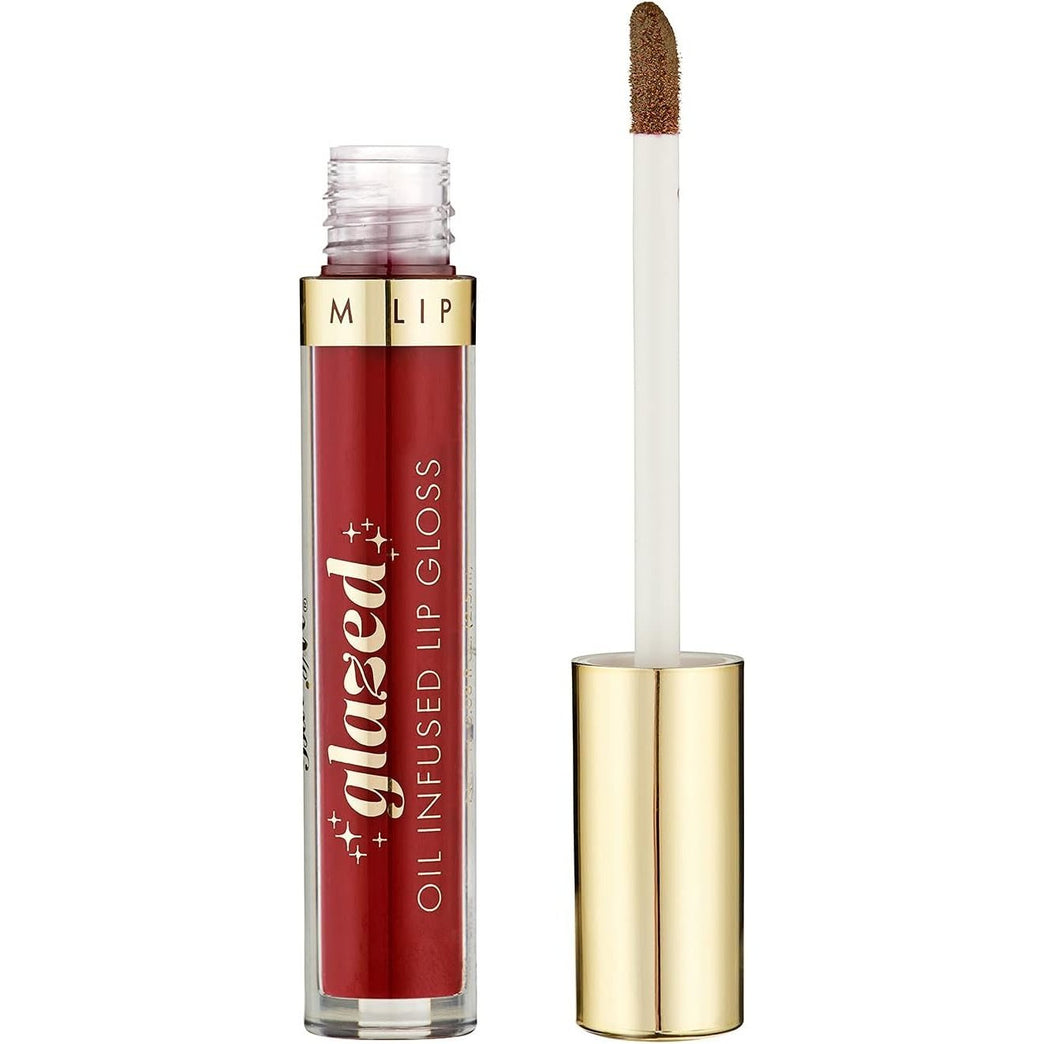 Barry M High Shine Glazed Lip Gloss in Intriguing Red, Infused with Hydrating Plum and Almond Oil