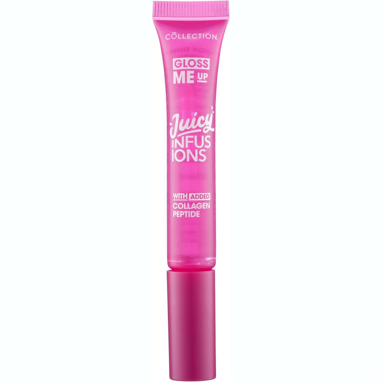 Collection Cosmetics 9ml High Shine Lip Gloss with Collagen Infusion and Plumping Effect, Strawberry Scented, Non-Sticky Pink Shade