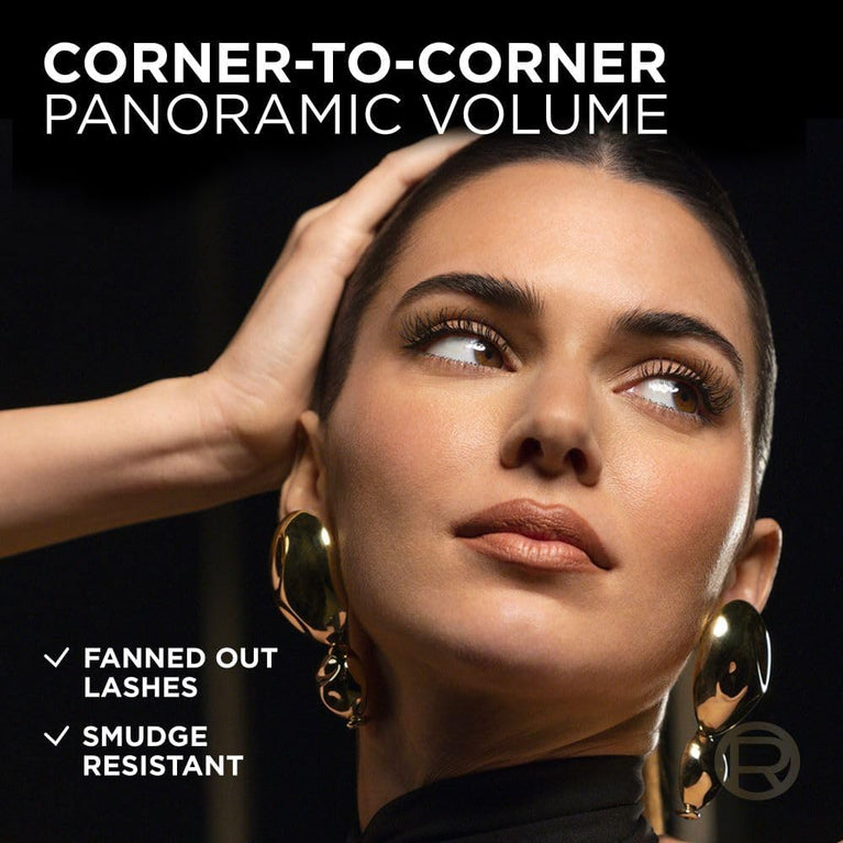 L'Oreal Paris Million Lashes Panorama Mascara, Volumising Formula for Bold, Wide-Eyed Look, 1.4x Magnified Eye Effect, Suitable for Sensitive Eyes, Clump-free Application