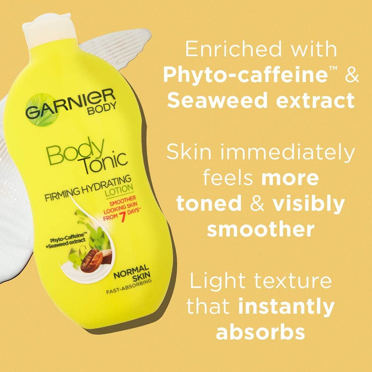 Garnier Body Tonic Firming Body Lotion with Phyto-Caffeine and Seaweed Extract, 400ml