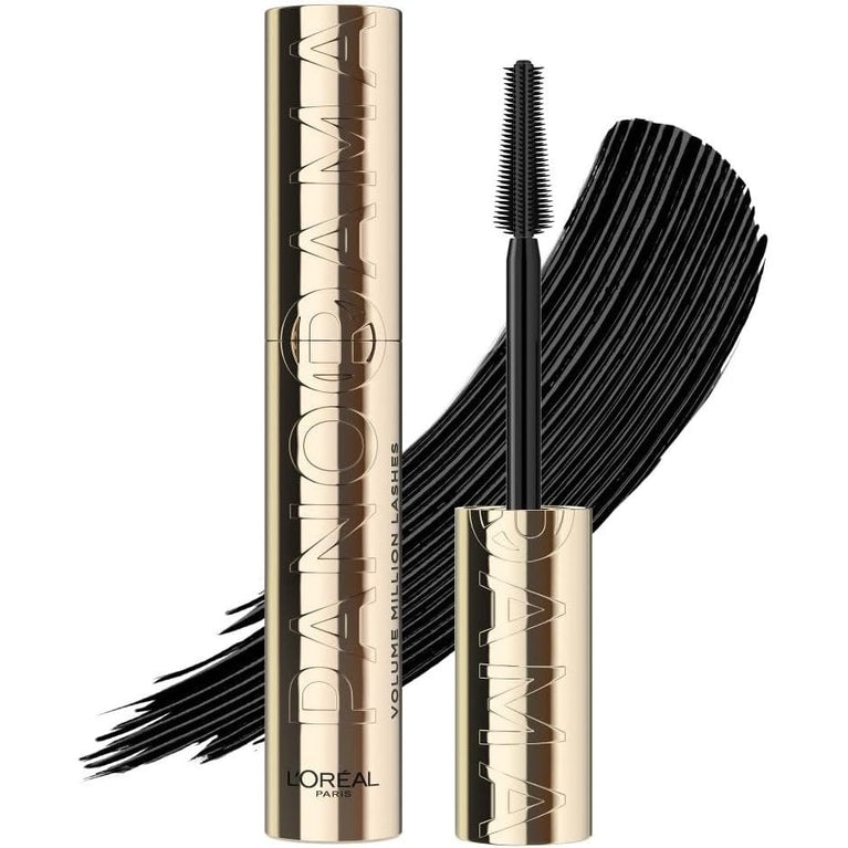 L'Oreal Paris Million Lashes Panorama Mascara, Volumising Formula for Bold, Wide-Eyed Look, 1.4x Magnified Eye Effect, Suitable for Sensitive Eyes, Clump-free Application