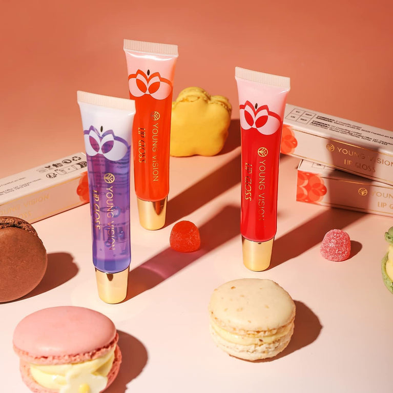 6-Shade Glass Mirror Lip Gloss Kit with Plumping & Hydrating Formula - Assorted Flavors