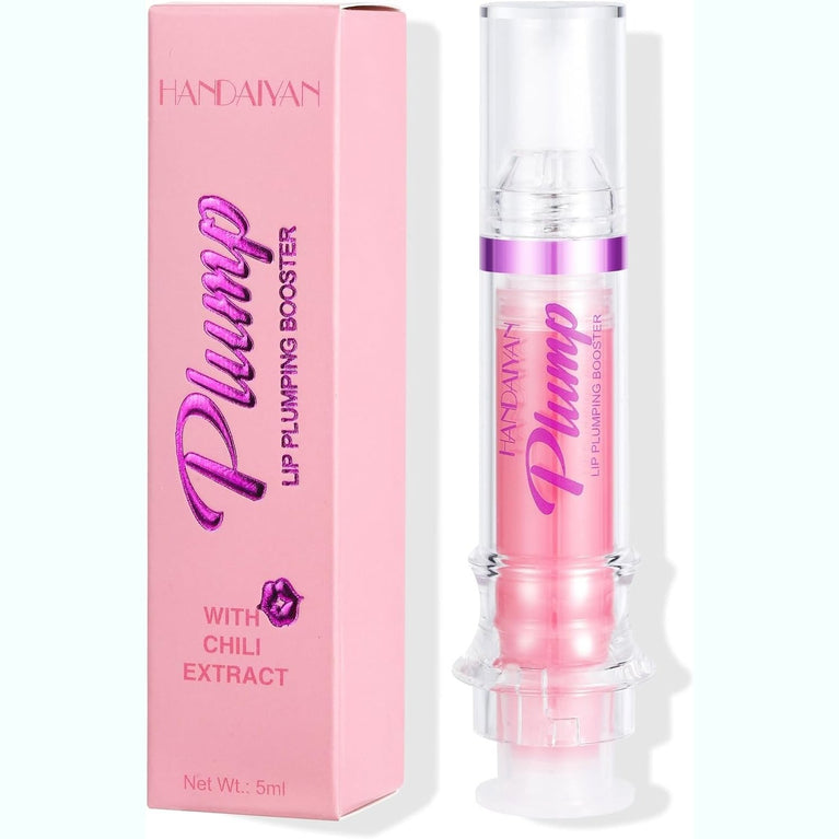Chili Infused Lip Volumizer Gloss - Hydrating Tinted Lip Balm & Liquid Lipstick, Instant Lip Plumper with Day & Night Moisturizing Repair (Shade 02#)