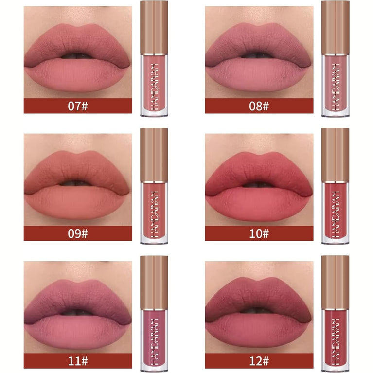 Deluxe 12-Shade Waterproof Liquid Lipstick Set - Velvet Matte Finish, Long-Lasting, Non-Stick, Fade-Resistant Lip Gloss and Red Lipstick Collection for Women (Set B)