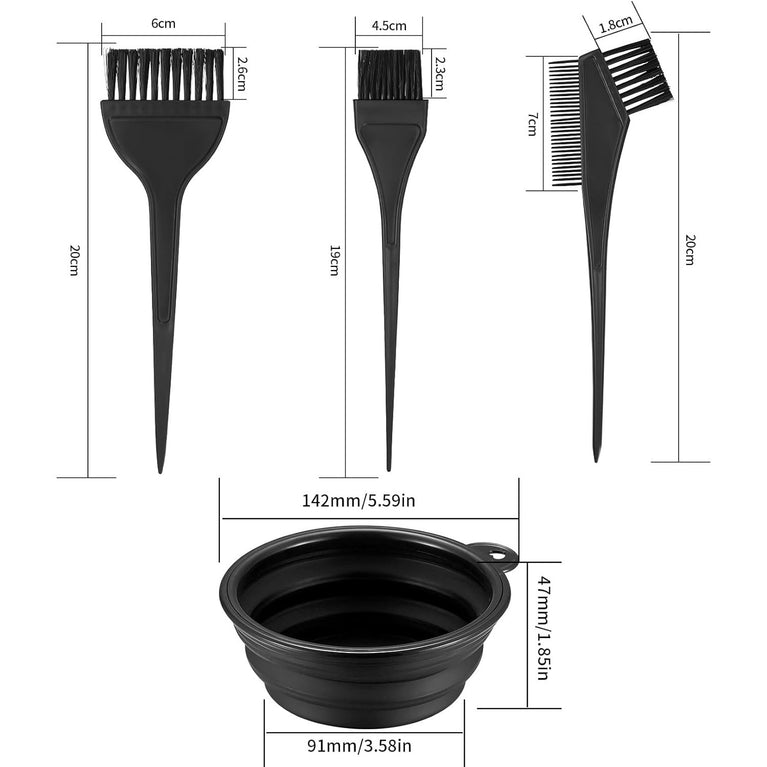 Hair Coloring Brushes and Mixing Bowl Set for DIY Salon Hair Coloring