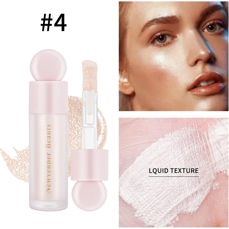 Glow-On-The-Go Makeup Kit: 3D Effect Liquid Highlighter, Contour and Blush + Blending Brush