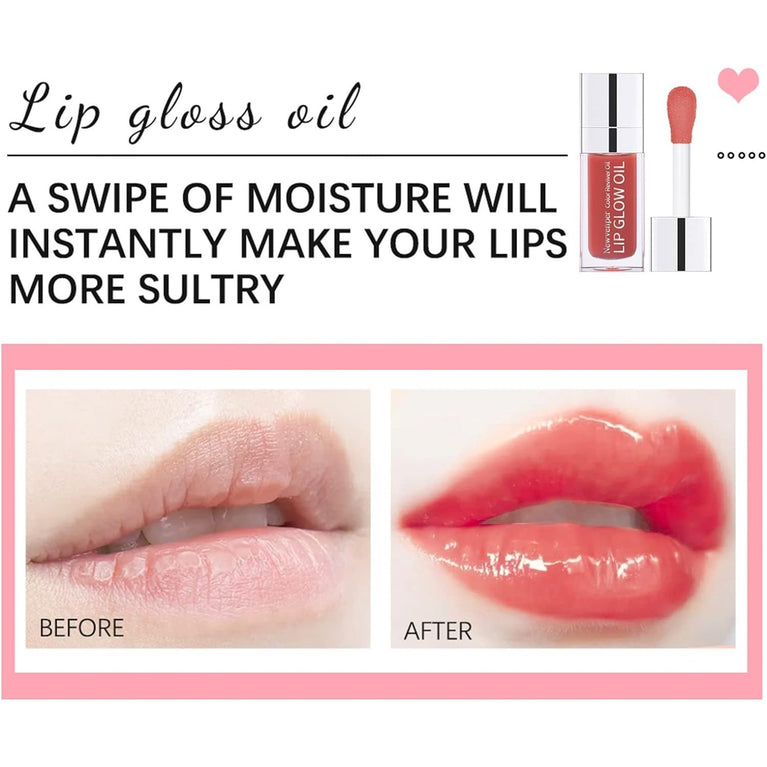 Luxurious Lip Plumper Gloss Oil for Nourishing and Hydrating Dry Lips with Easy-to-Use Big Brush - 02#