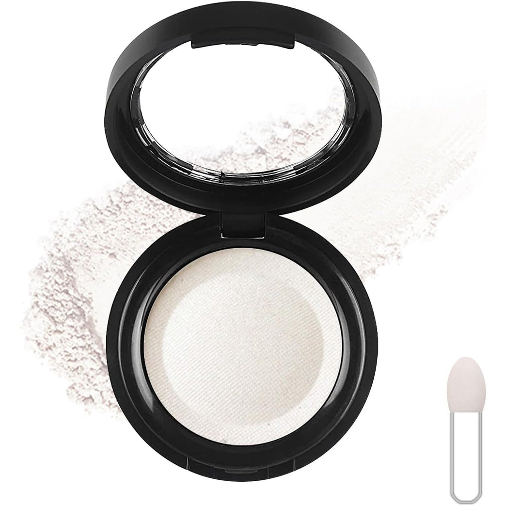 White Single Shimmer Eyeshadow - High Pigment, Long Lasting, Waterproof Makeup Powder Palette