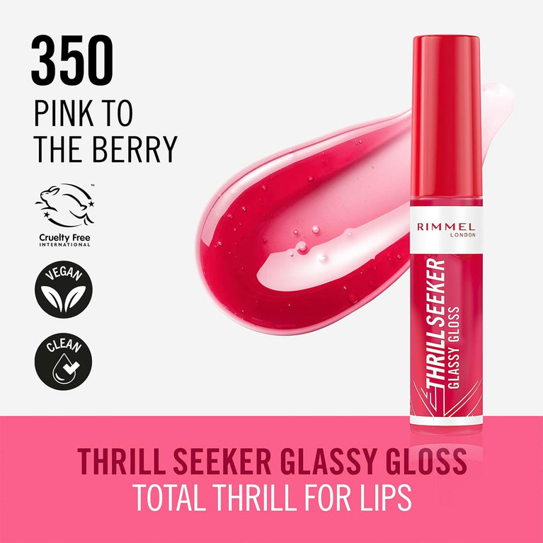 Rimmel London Berry Blast Hydrating Lip Gloss in Pink with Triple Anti-Oxidant Complex