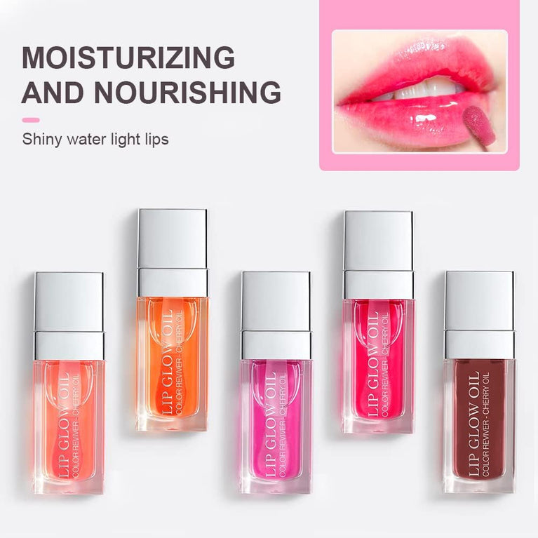 AOOWU Tinted Lip Oil Gloss, Long-Lasting Lip Hydrator, Nourishing Lip Makeup with Glitter Shine, Moisturizing Liquid Lipstick for Women, Perfect for Lip Care and Cosmetics