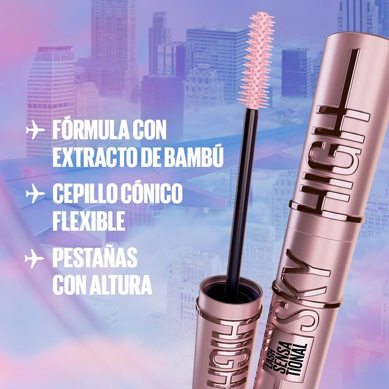 Maybelline New York Sky High Volumizing and Lengthening Mascara in Very Black, 7.2ml