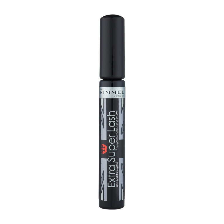 RIMMEL LONDON Extra Super Lash Mascara - 101 Black Black - Smudge-Free, Vitamin E Enriched for Healthier Lashes - Clumpless Lengthening, Defining & Curling - Long Lasting & Cruelty-Free