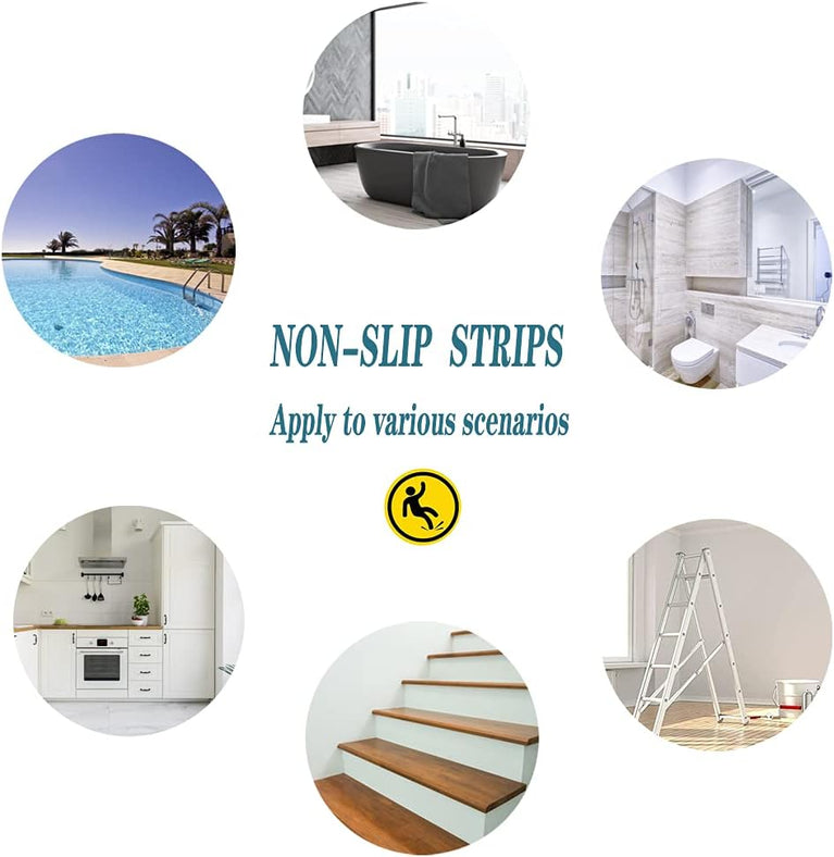 Wave Non-Slip Bathtub Stickers - Pack of 24, Transparent Self-Adhesive Strips
