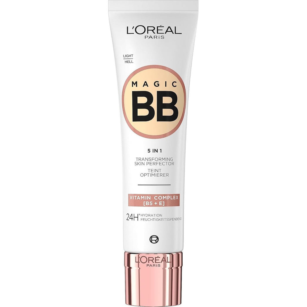 L'Oréal Paris 5-in-1 Magic BB Cream, SPF 20 Protection, Enriched with Vitamin B5 and E, Lightweight Skin Tone Adaptation for Natural Glow, 30 ml - Shade 02 Light