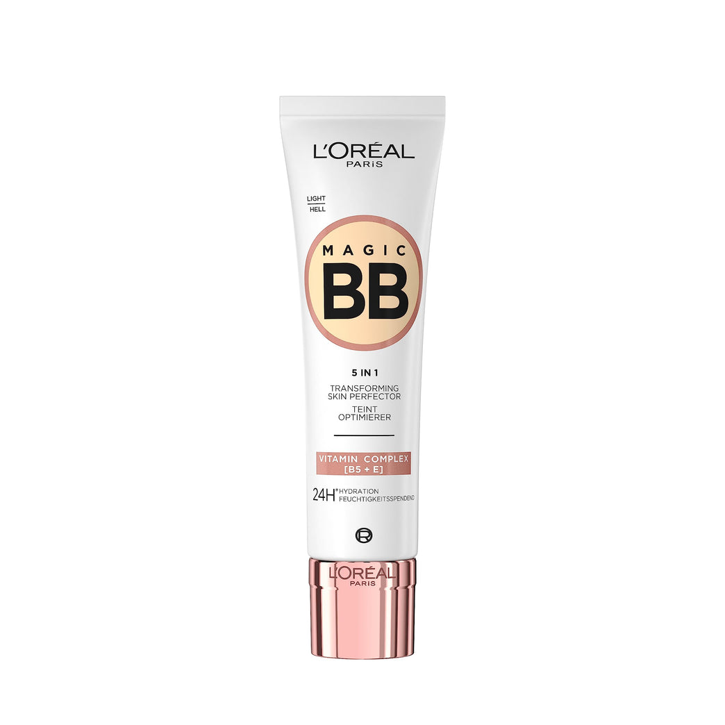 L'Oréal Paris 5-in-1 Magic BB Cream, SPF 20 Protection, Enriched with Vitamin B5 and E, Lightweight Skin Tone Adaptation for Natural Glow, 30 ml - Shade 02 Light