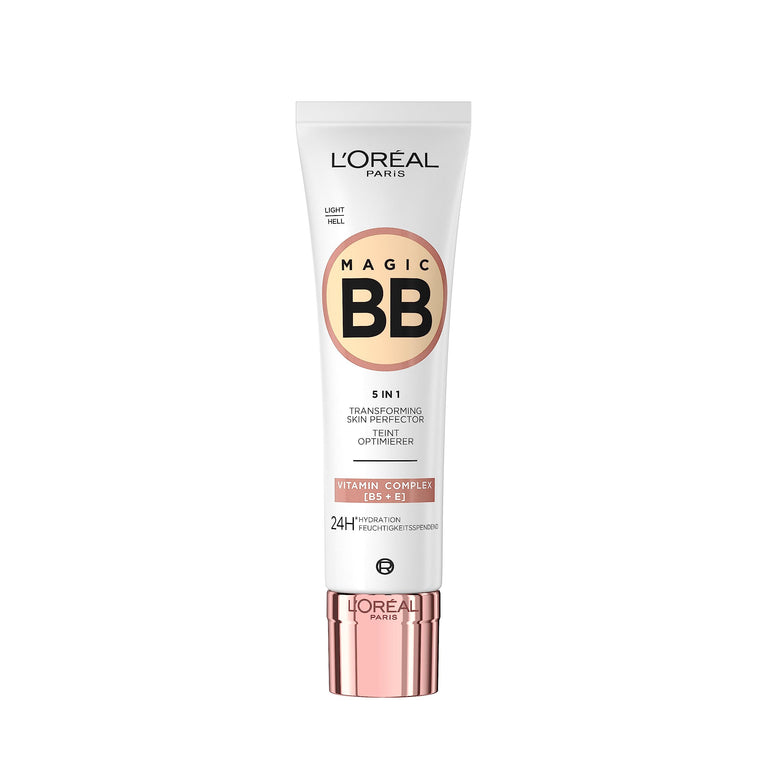 L'Oréal Paris 5-in-1 Magic BB Cream, SPF 20 Protection, Enriched with Vitamin B5 and E, Lightweight Skin Tone Adaptation for Natural Glow, 30 ml - Shade 02 Light