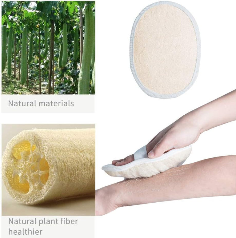 Ithyes Long Handle Shower Brush with Natural Bristles and Loofah Pad