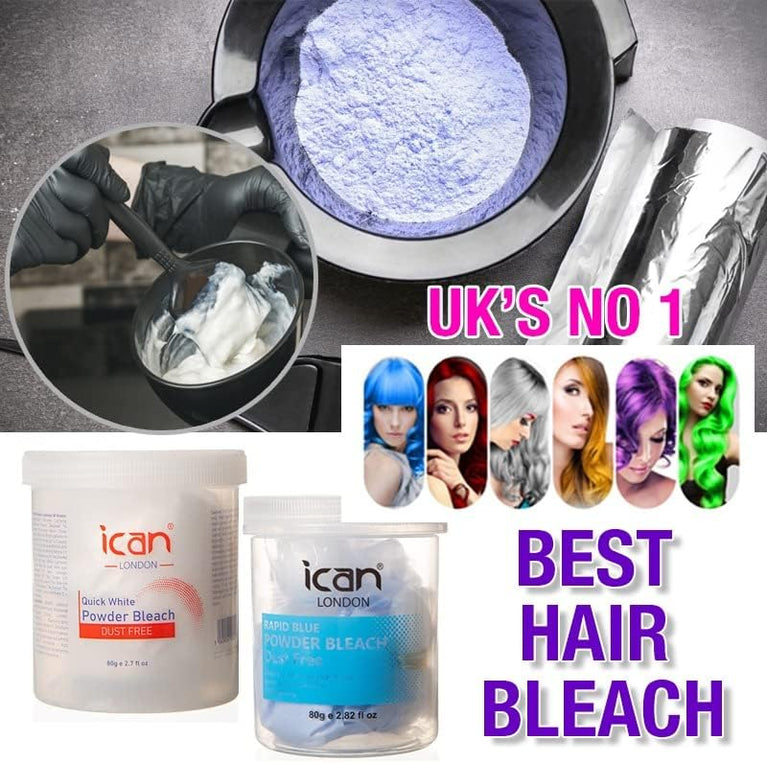 ICAN LONDON PROFESSIONAL HAIR COLORING KIT - 40 VOL 12% PEROXIDE & RAPID BLUE BLEACH 500 G COMBO