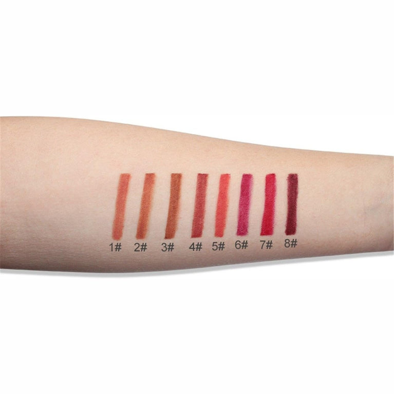 CCbeauty Matte Lip Liner Pencil Set - 8 Vibrant Colors with Sharpener, Waterproof, Long-Lasting and Non-Sticky Lipstick Liner