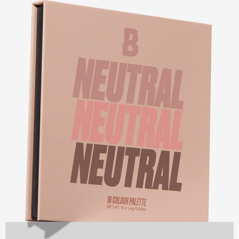 BEAUTY BAY's Deluxe 16-Shade Neutral Eyeshadow Palette - Vegan and Cruelty-Free Makeup Set with Cool Tones, Matte and Shimmer Finishes - Ideal Gift for Women