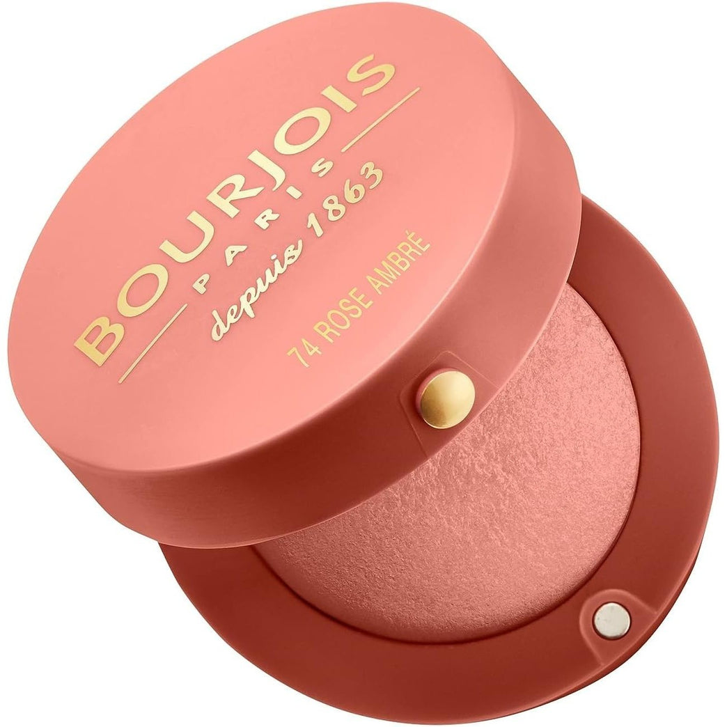Bourjois Seamless Radiant Blush in 74 Rose Ambre Shade, 2.5g with Compact Mirror and Brush