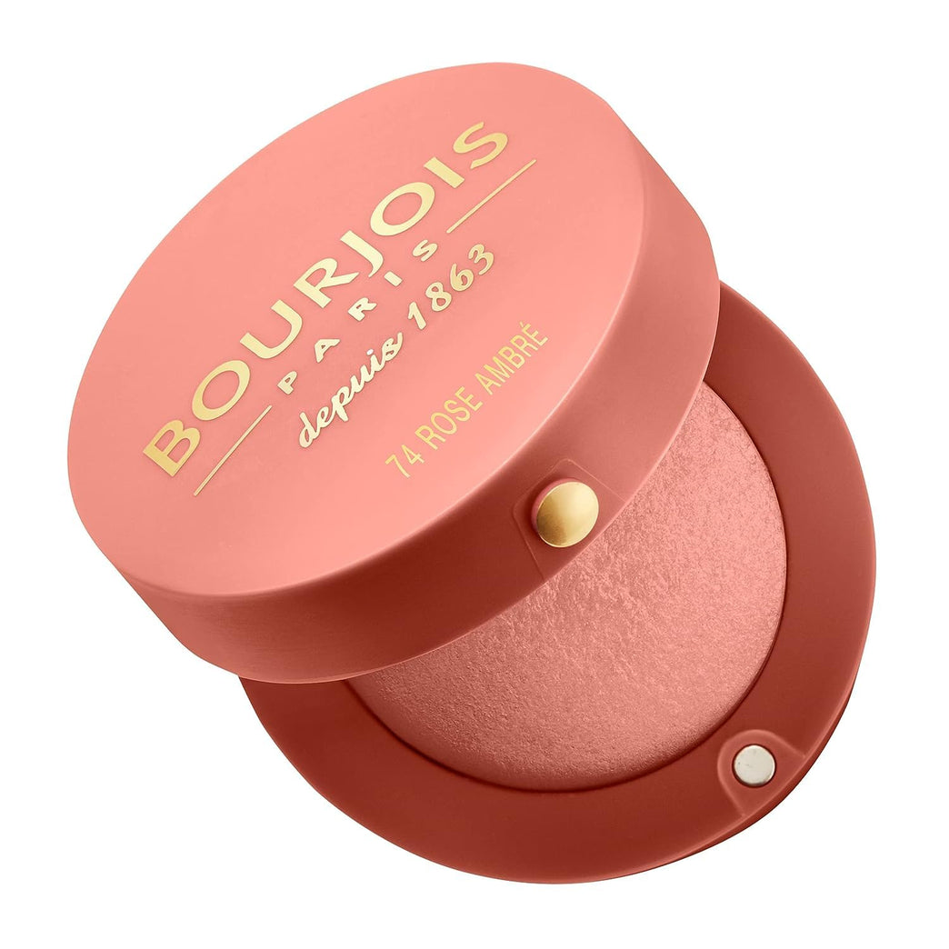 Bourjois Seamless Radiant Blush in 74 Rose Ambre Shade, 2.5g with Compact Mirror and Brush