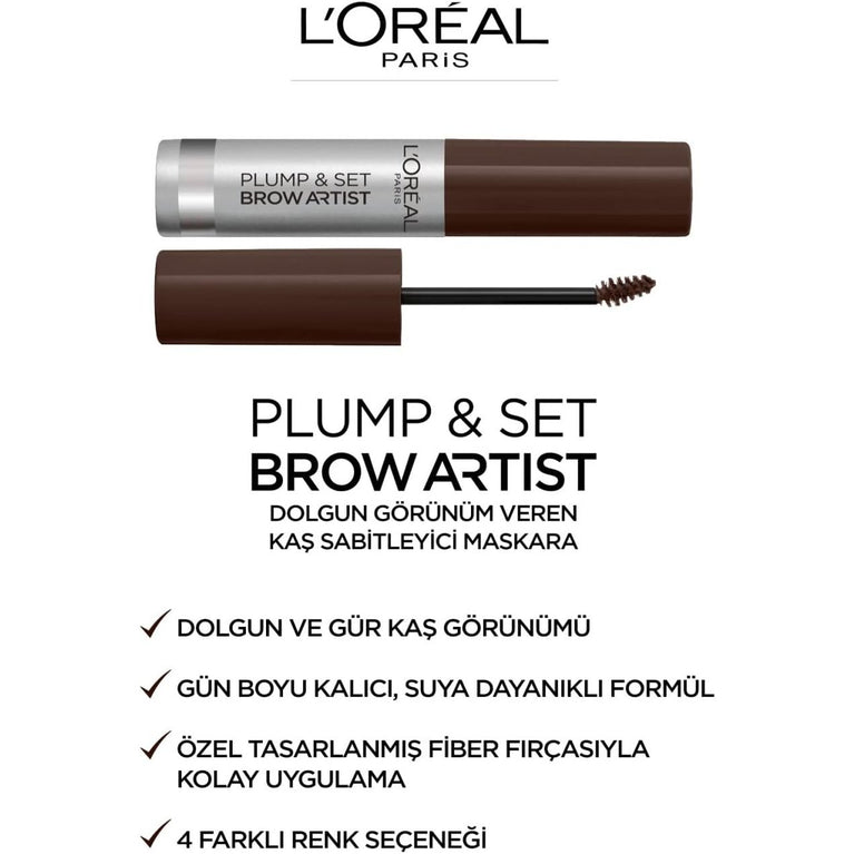 L'Oréal Paris Infallible 24H Wear Brow Gel Mascara, Waterproof and Long Lasting, For Naturally Fuller Looking Eyebrows, 5 ml, Shade: Light Brunette 5.0