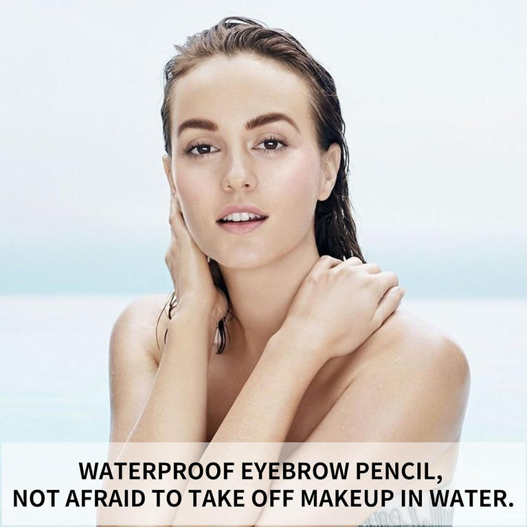 Boobeen 4-Point Micro Shaping Waterproof Eyebrow Pencil - Natural Look, Long Lasting, Liquid Eyebrow Fork Tip Pen for 3D Hair-Like Strokes