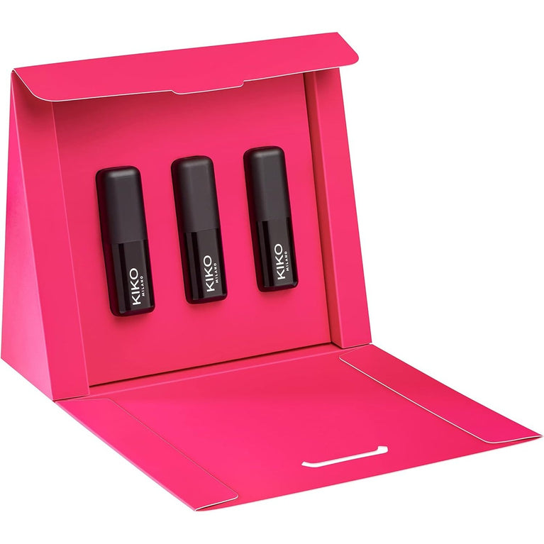 KIKO Milano Triple Radiance Lipstick Set 02 | Creamy & Nourishing 3-Piece Lip Kit