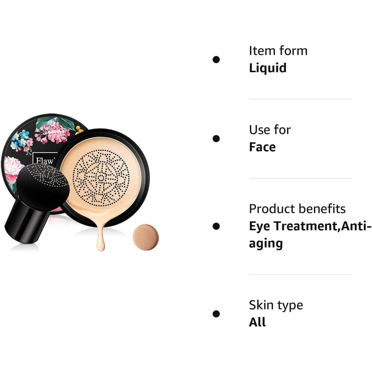 Mushroom Head Air Cushion Hydrating CC Cream - Long-Lasting Foundation with Anti-Aging Concealer