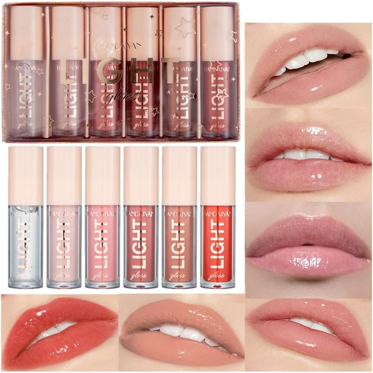 Ultimate Lip Shine 6-Pack: Hydrating Lip Gloss Set with Varied Tints, Long-Lasting Waterproof Liquid Lipstick for Women and Girls - Gift Set A