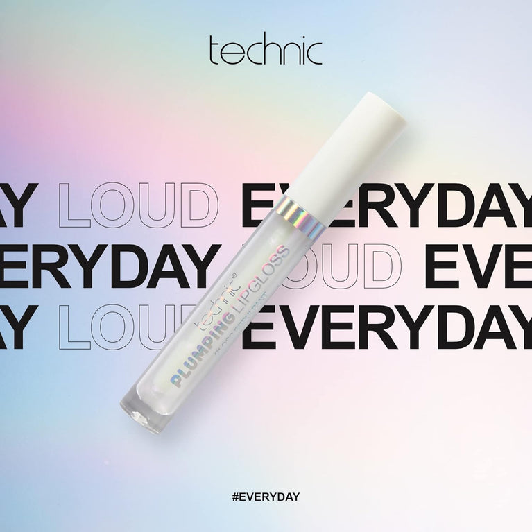 Instant Fullness and Shine Lip Gloss - Technic Plumping Lip Gloss - Hydrating, Clear, Volumizing Formula for Natural, Luscious Lips