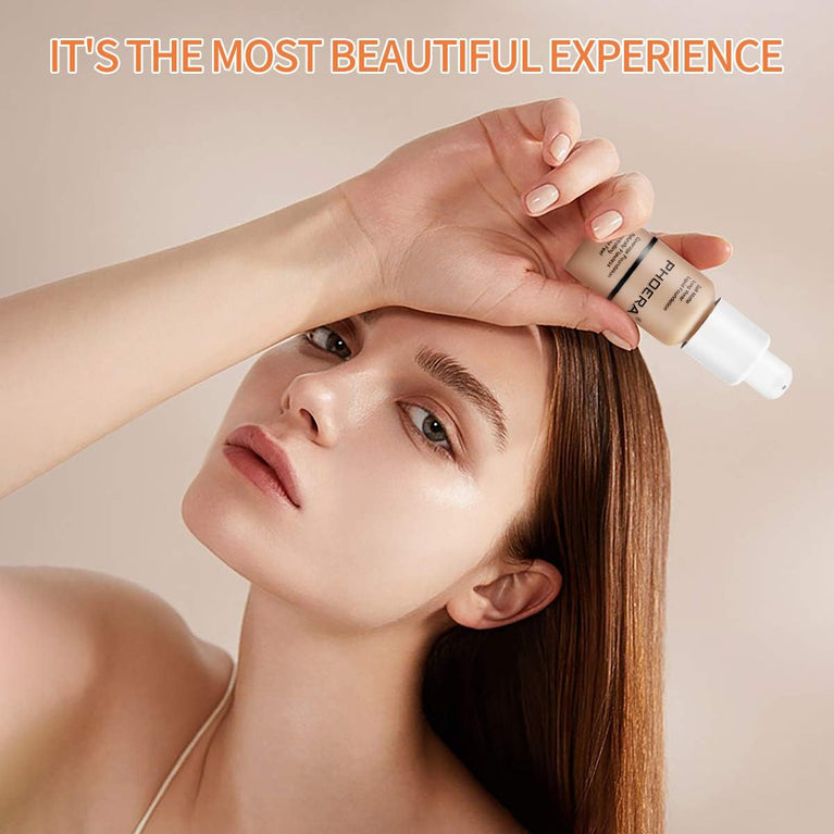 PHOERA All-Day Matte Liquid Foundation - Buff Beige, Full Coverage