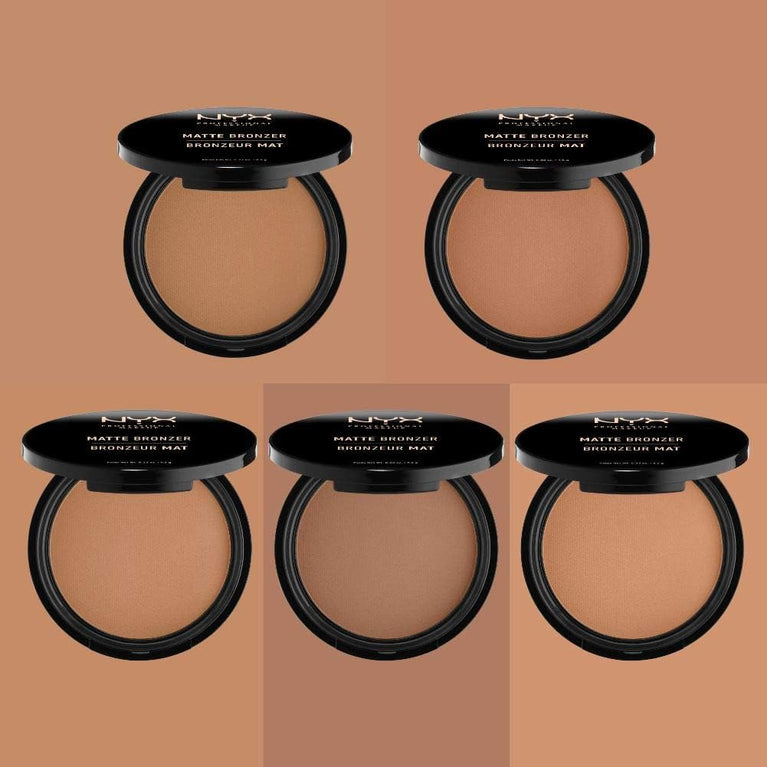 NYX Professional Sun-Kissed Matte Bronzer - Vegan & Skin-Friendly, Medium Shade for Face and Body