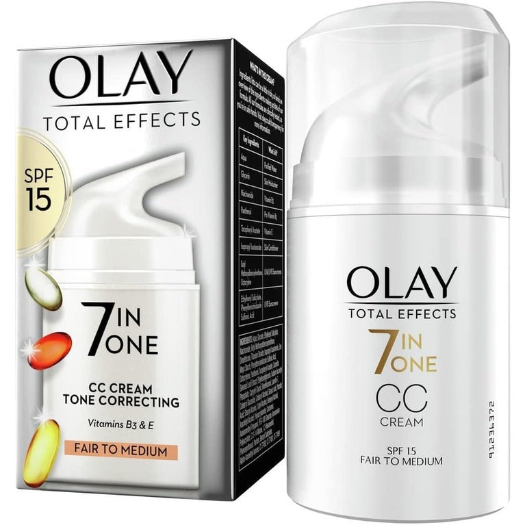 Olay 7in1 Total Effects CC Cream - Anti-Aging Formula for Fair to Medium Skin, 50ml