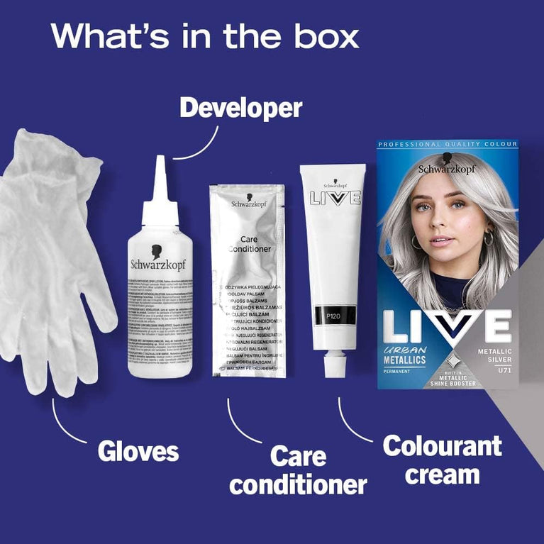 Shiny Silver Hair Dye with Coconut Oil Infusion for Long Lasting Metallic Tones