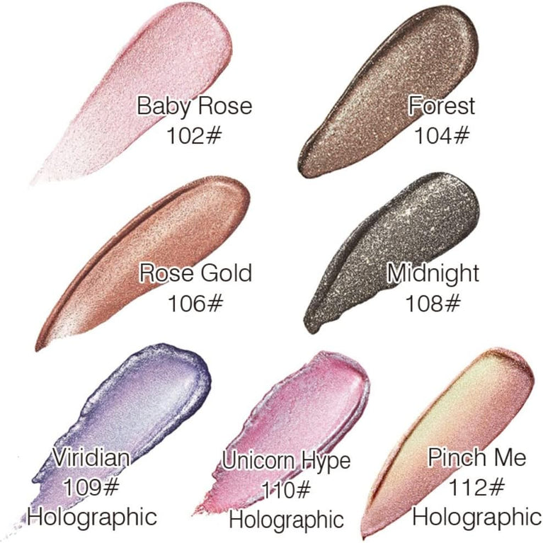 Weixinbuy Glamorous Glitter Liquid Eyeshadow - 12 Metallic Shades, Long-Lasting, Waterproof & Highly Pigmented (101#Cream)