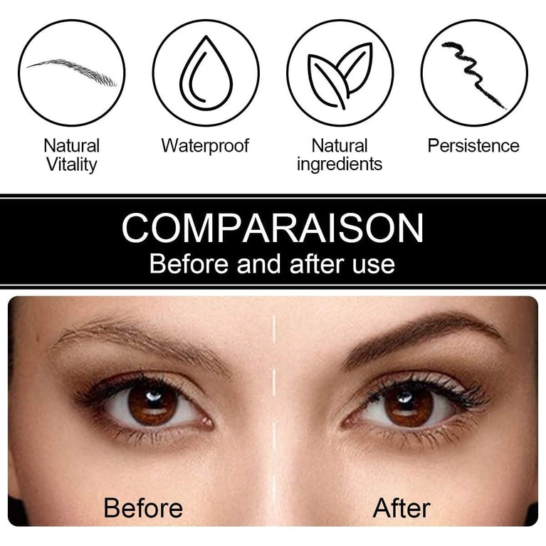 Long-lasting Waterproof and Smudgeproof Fork-Tipped Eyebrow Pencil for Naturally Defined and Full Eyebrows - Dark Brown