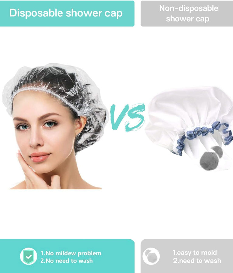 Disposable Shower Caps for Women, Kids, and Girls - Pack of 100