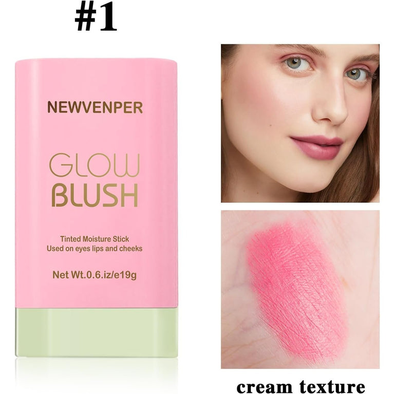 Multi-Functional Creamy Blush Stick - Smudge-Resistant & Long-Lasting for Cheeks, Lips, and Eyes