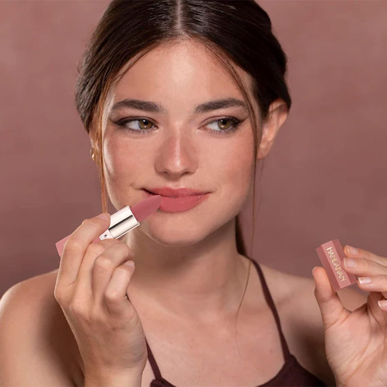 Silky Matte, Waterproof Lip Gloss with Full-Coverage Lip Color - Long Lasting, Non-Stick Velvet Lipstick in Honey Peach - Ideal Makeup Gift for Women