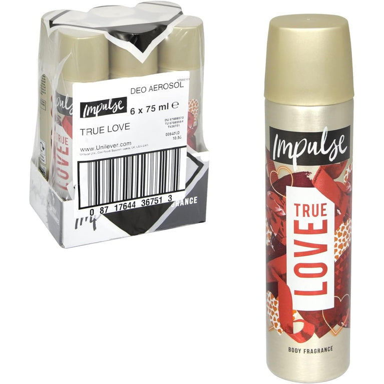 Impulse True Love Body Spray 75 ml - Pack of 6
