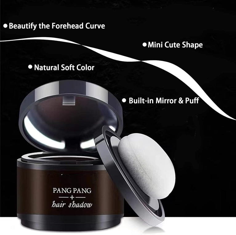 Instantly Hairline Shadow,Hairline Powder,Root Touch Up Quick Cover Brown Hair Root Concealer for Hairline,Shadow,Eyebrows, Beard,Waterproof,Lithe,Portable,Nautral,Long Lasting,with Mirror &Puff