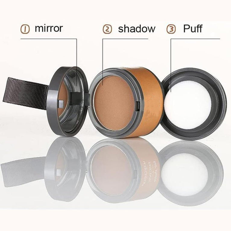 Hairline Powder Hair Shadow Powder, Dark Gray Hair Root Dye Shadow Cover, Instantly Windproof Sweatproof Hair Touch-Up for Thin Hair Grey Hairline Quick Cover Unisex (Light Brown)