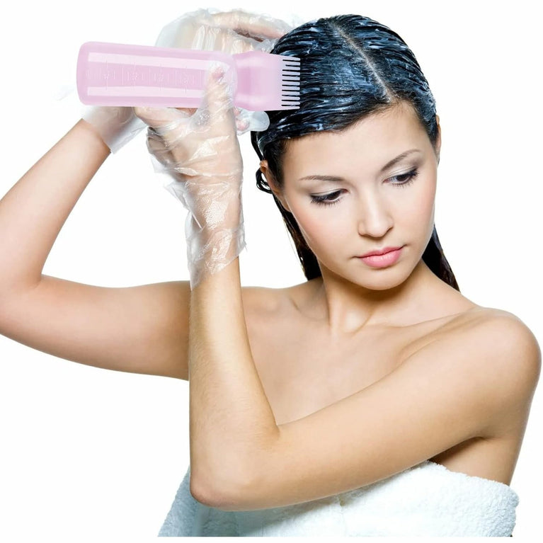 2-Piece Hair Dye Applicator Bottle Set, 60ml, Pink+Purple, Salon-Quality for Dyeing, Perming, and Scalp Care