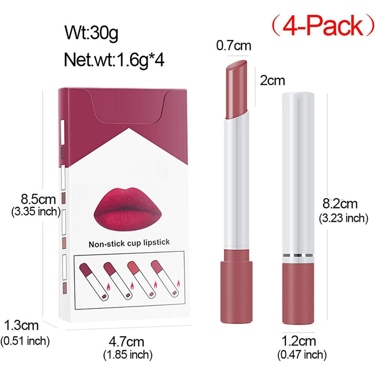 Long-Lasting Matte Lip Gloss Set - 4 Pcs High Pigment Waterproof Liquid Lipsticks, Nude Shades for All Occasions, Perfect Makeup Gift Set for Women