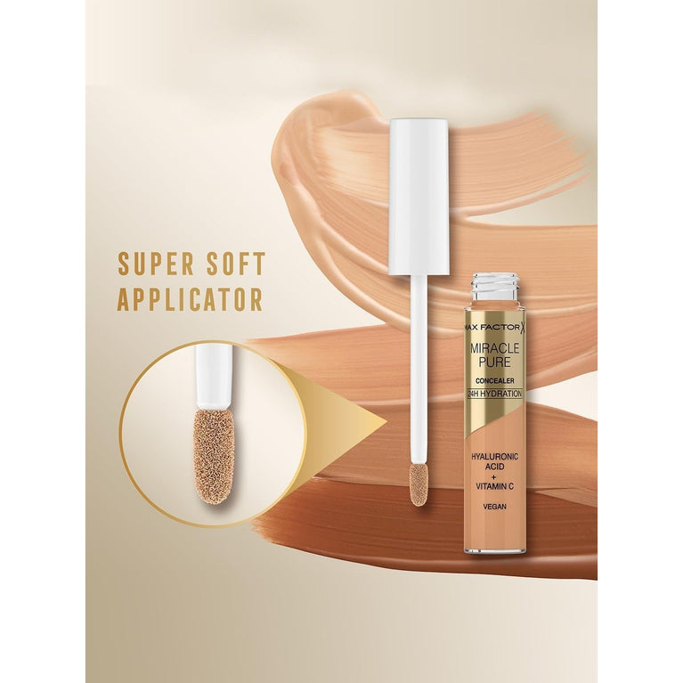 Max Factor Miracle Skin-Enhancing Concealer with Hydrating Hyaluronic Acid and Vitamin C, Shade 05 - Environmentally Friendly and Long-Lasting Coverage